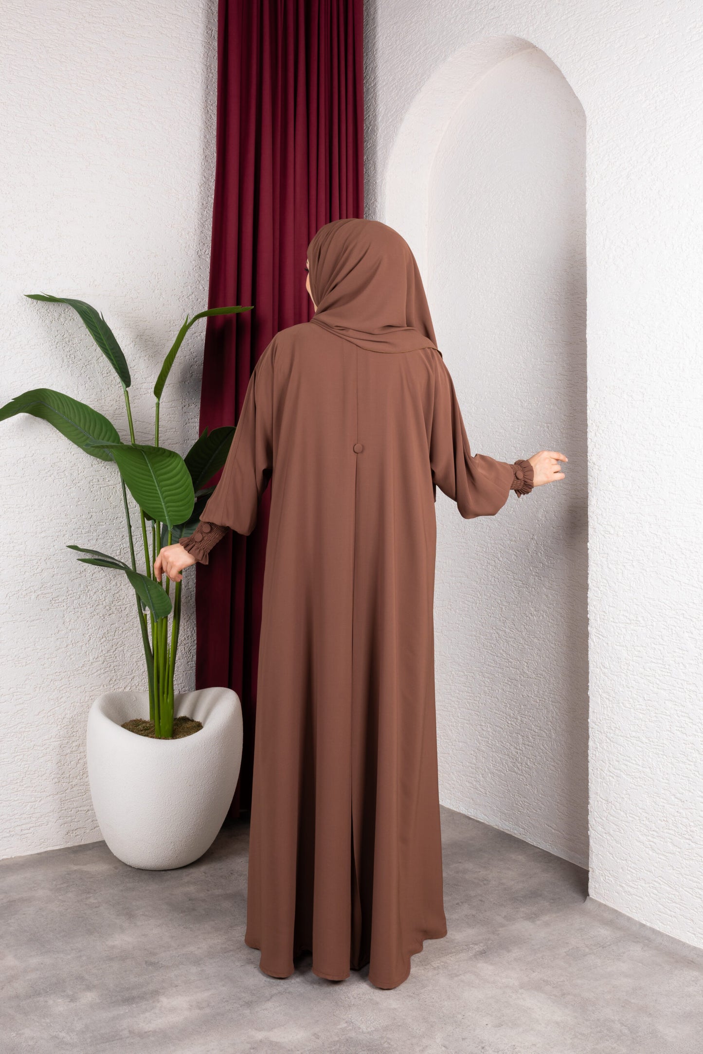 Sultan Abaya Kahve stil detayı - Mayha Couture abaya