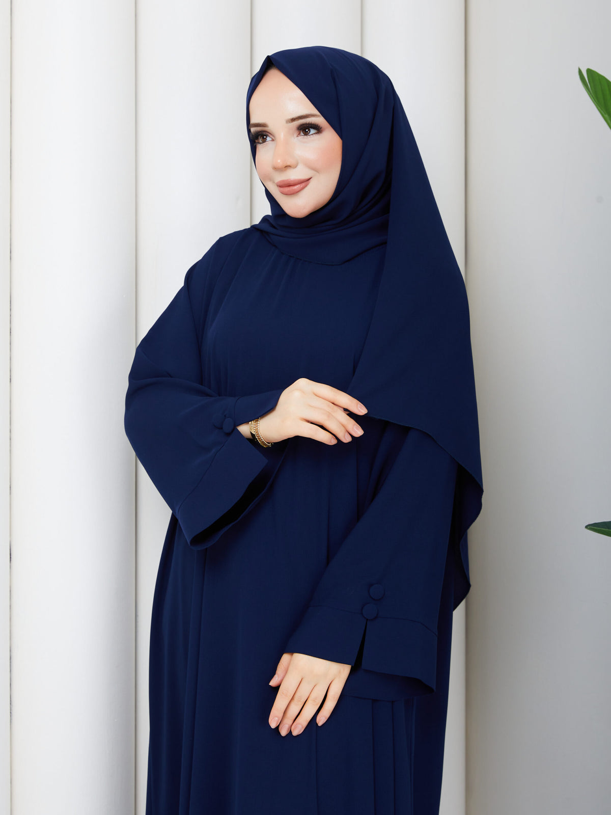 Nil Elbise Lacivert yan görünüm - Mayha Couture elbise