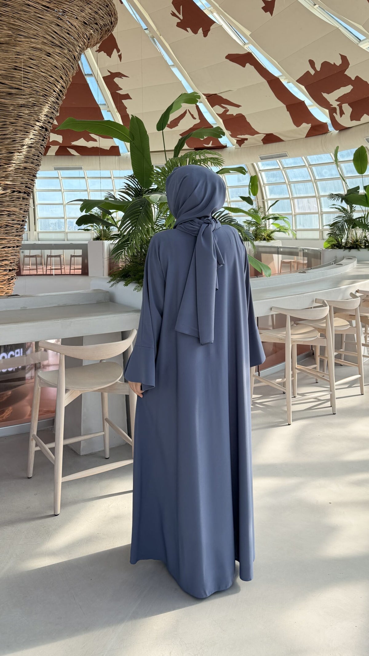 Hanzade Abaya Gri stil detayı - Mayha Couture abaya