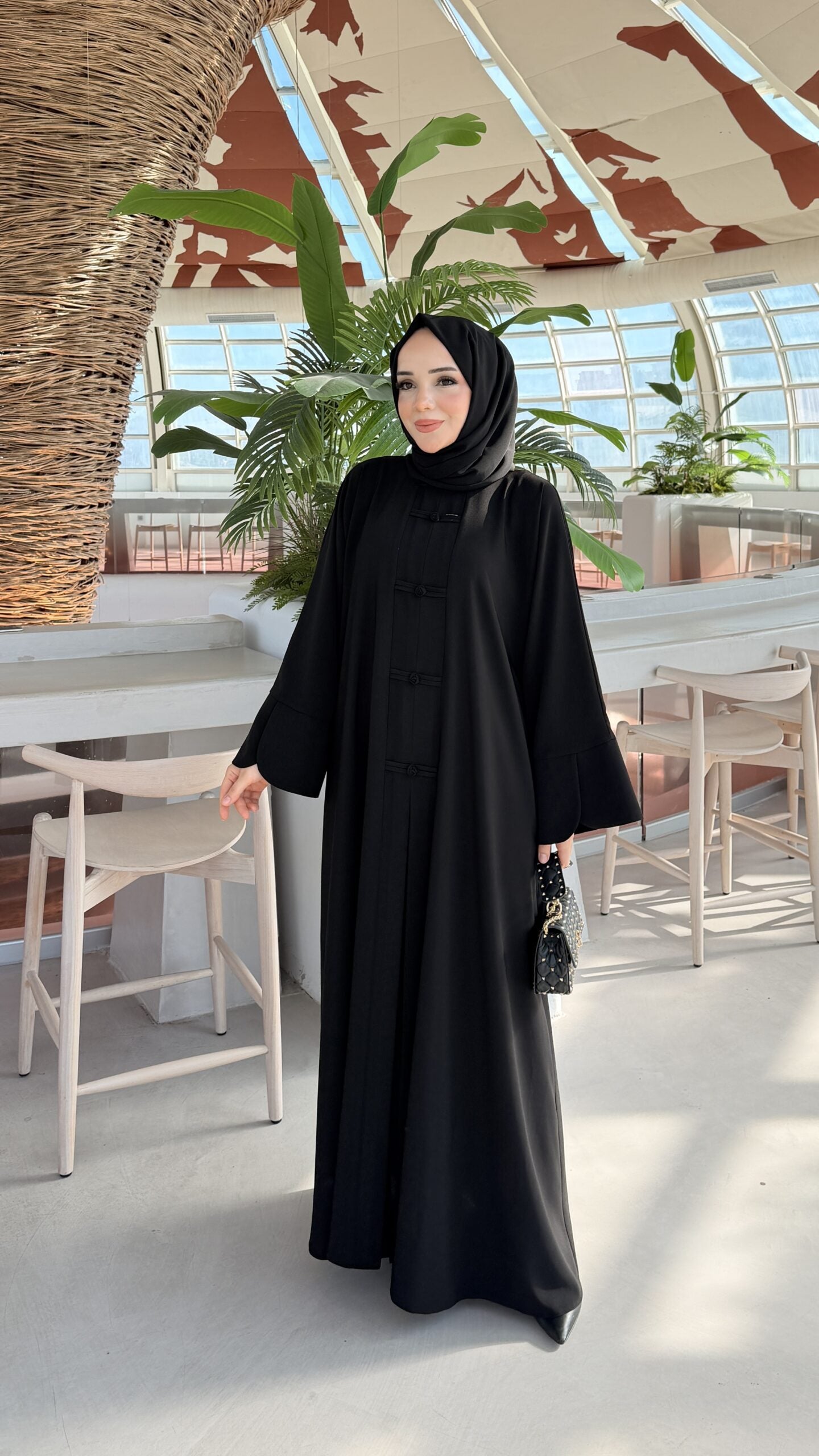 Hanzade Abaya Siyah arka görünüm - Mayha Couture abaya