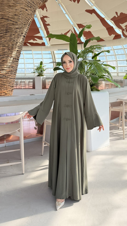 Hanzade Abaya Haki arka görünüm - Mayha Couture abaya