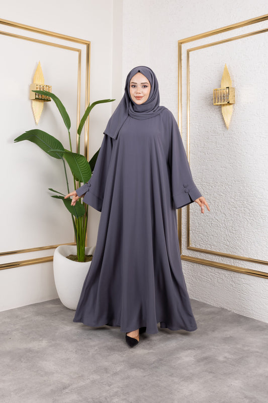 Nil Elbise Gri ön görünüm - Mayha Couture elbise