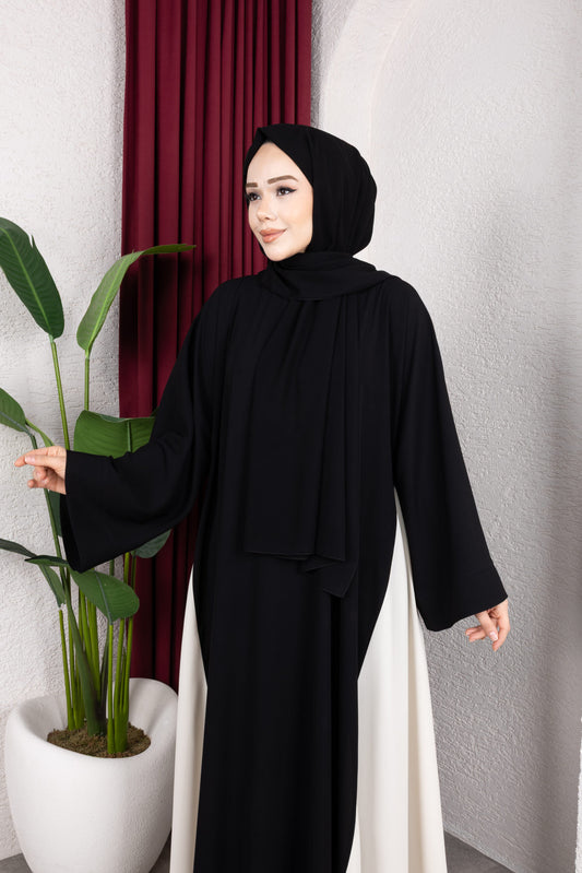 Hürrem Abaya Siyah ön görünüm - Mayha Couture abaya