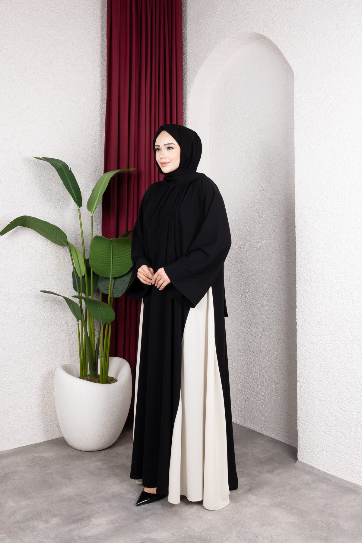 Hürrem Abaya Siyah yan görünüm - Mayha Couture abaya