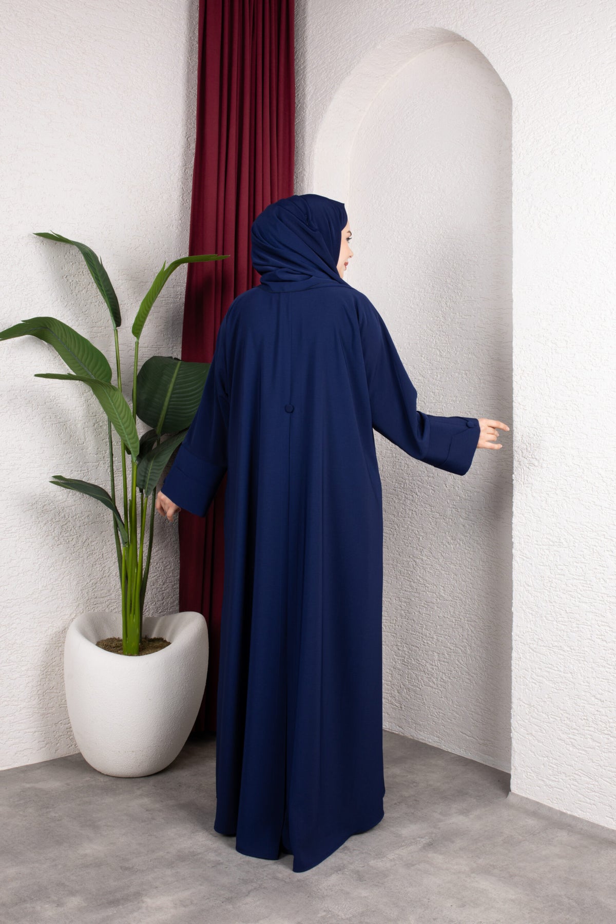 Liva Abaya Lacivert stil detayı - Mayha Couture abaya