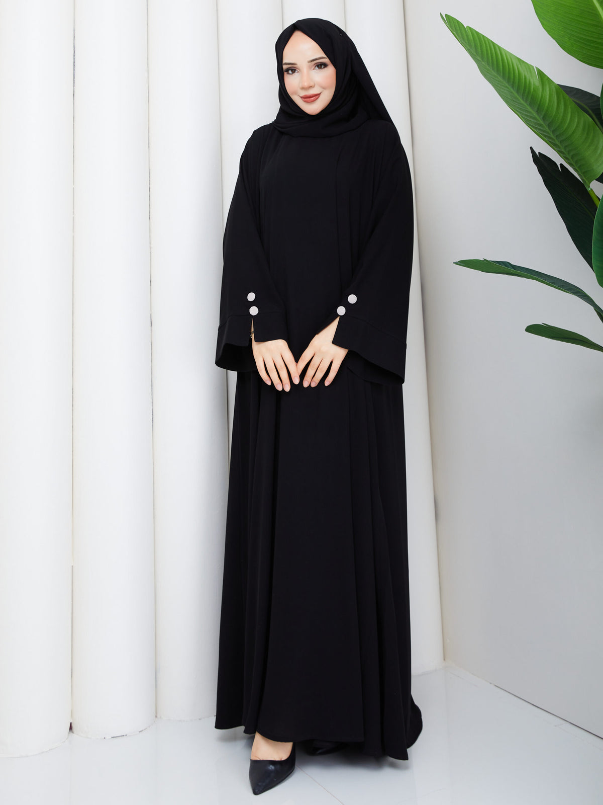 Nil Elbise Siyah kumaş detayı - Mayha Couture elbise