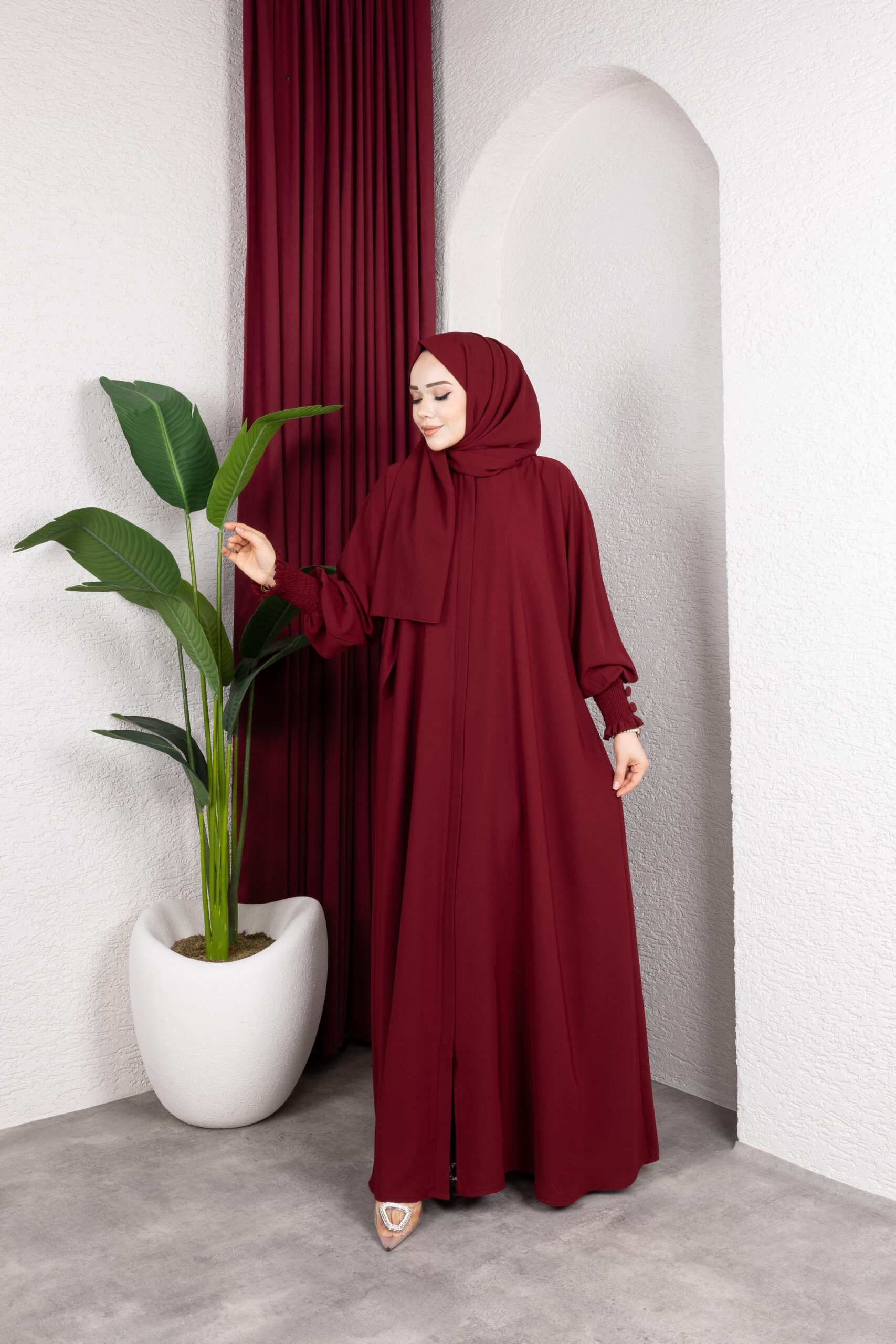Sultan Abaya Bordo✨ görsel 2