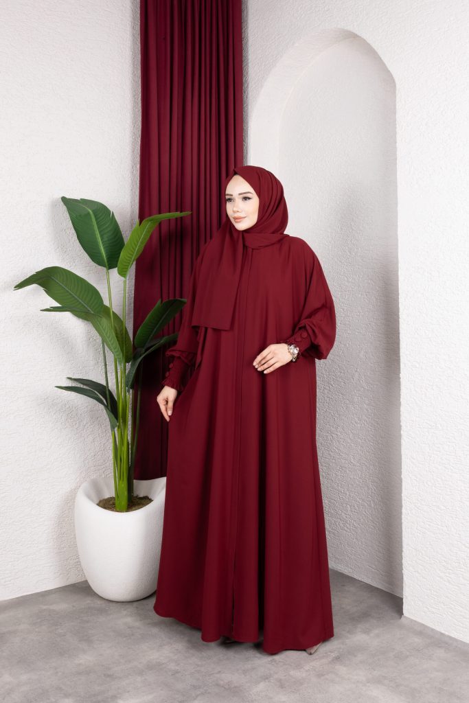 Sultan Abaya Bordo✨ görsel 1