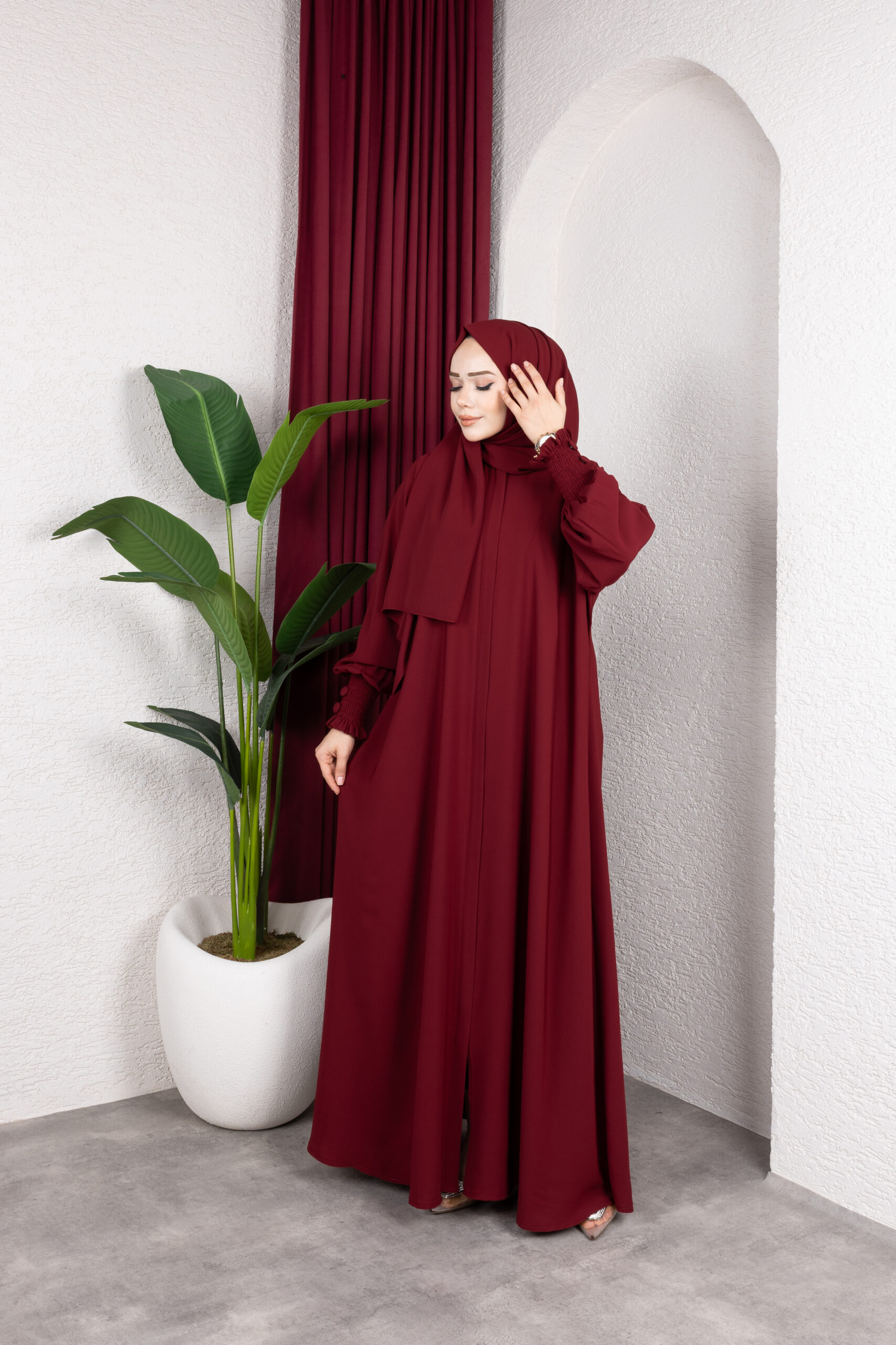 Sultan Abaya Bordo✨ görsel 4