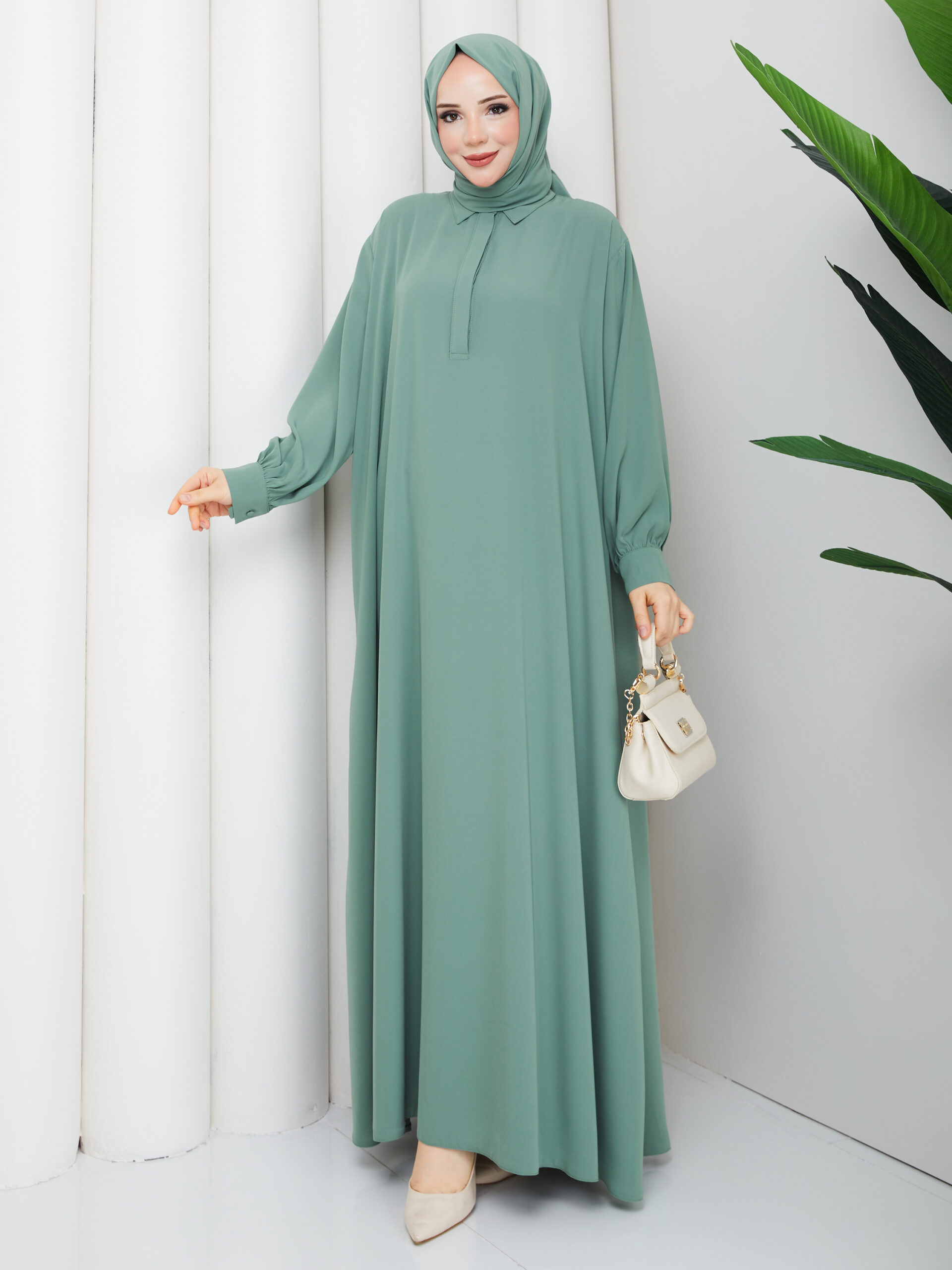 Zümra Abaya Su Yeşili✨ görsel 4