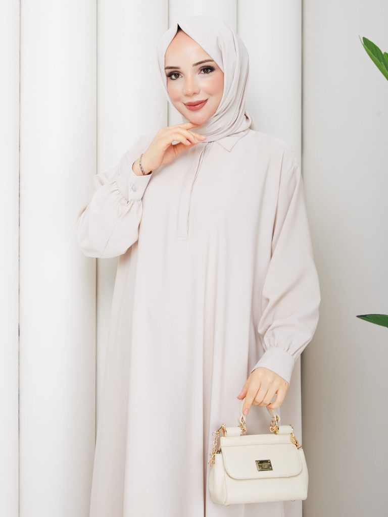 Zümra Abaya Taş Rengi✨ görsel 1