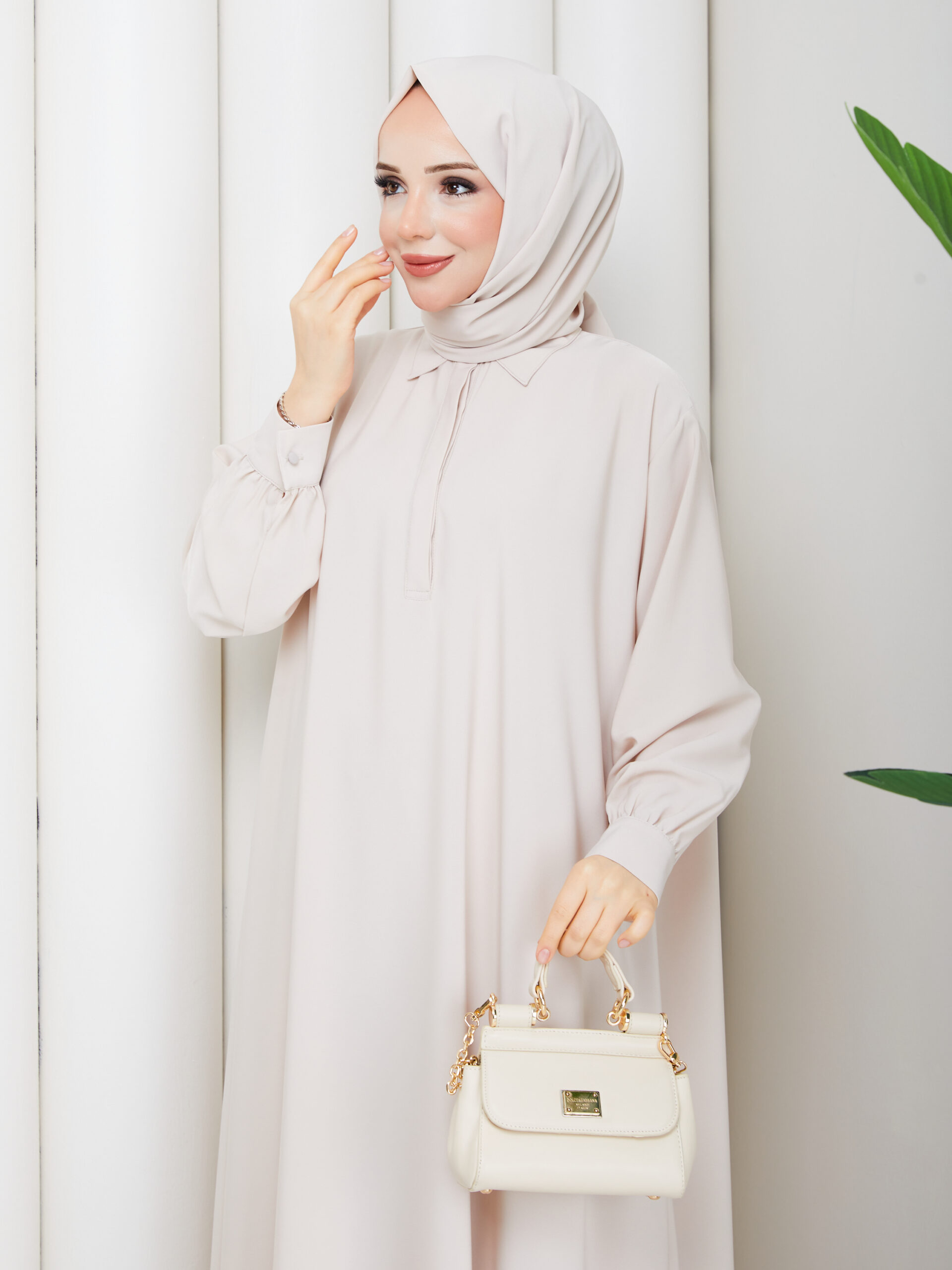 Zümra Abaya Taş Rengi✨ görsel 3