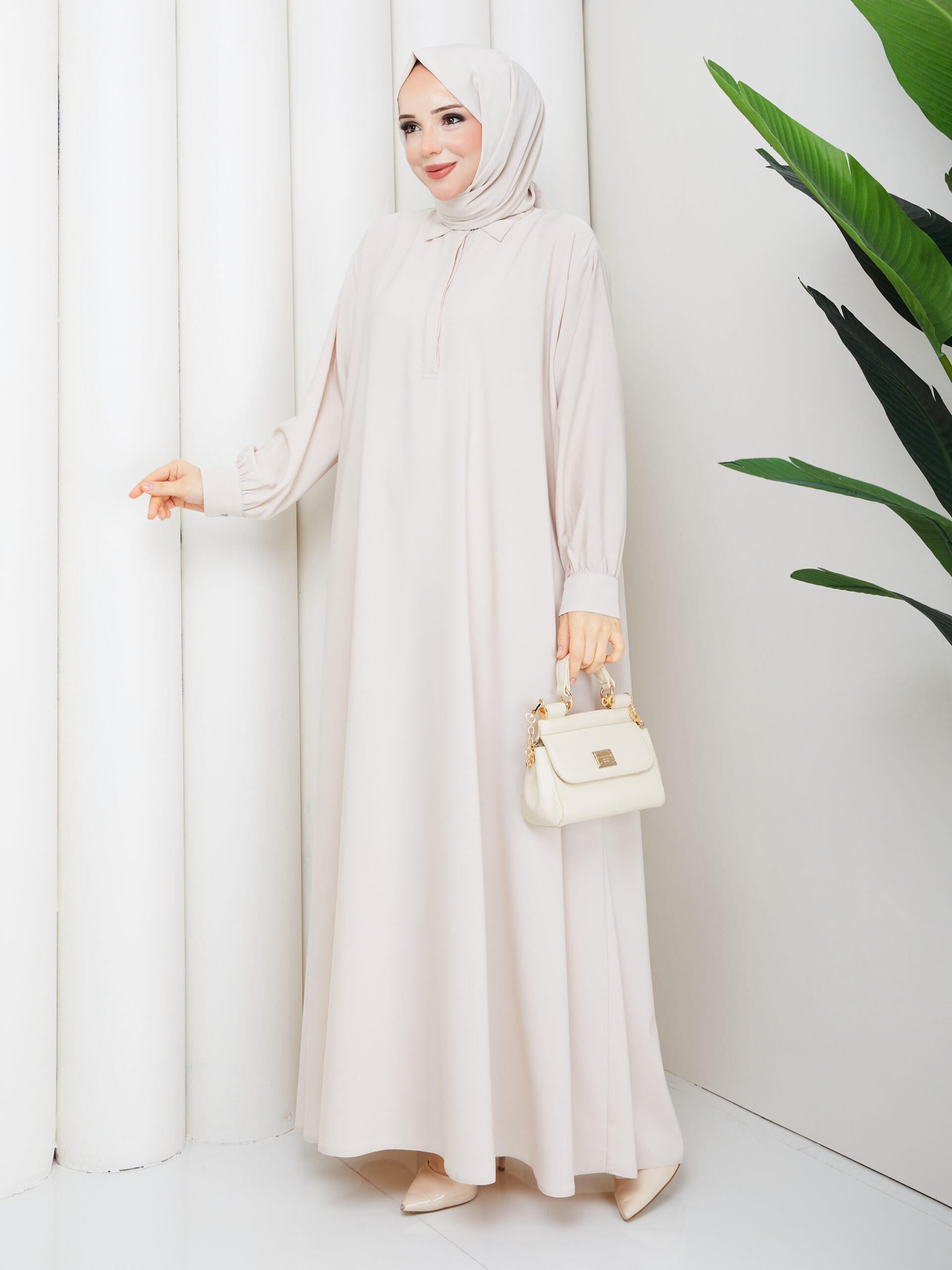 Zümra Abaya Taş Rengi✨ görsel 4