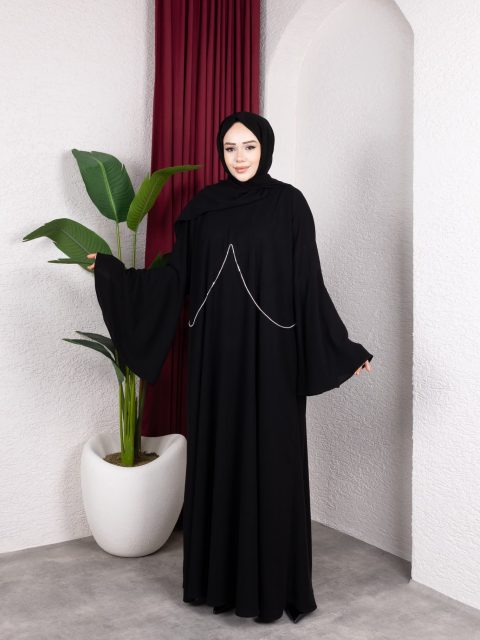 Saray Hanzade Siyah Abaya Elbise✨